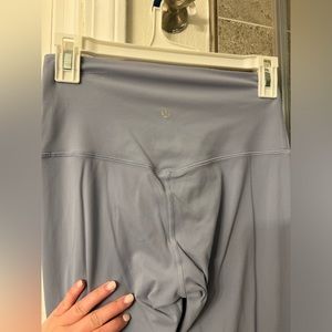 Light blue Lululemon align leggings.